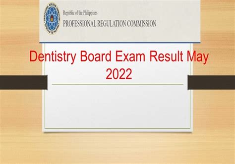 dentistry board exam result